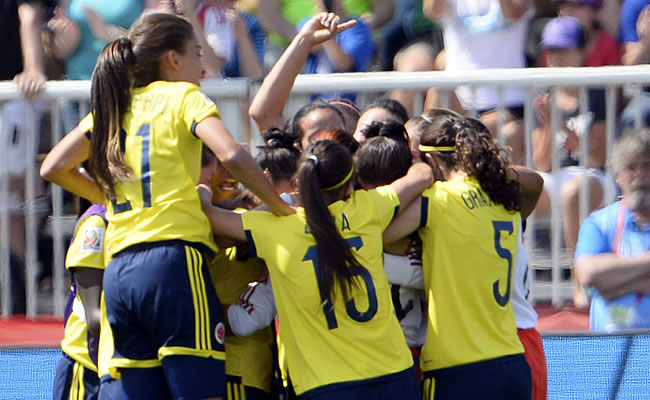 Selección Colombia femenina en el Mundial de Canadá. Foto: EFE
