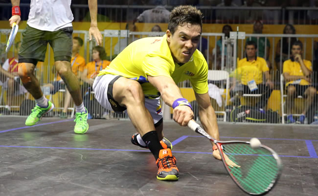 Miguel Ángel Rodríguez, oro en Squash para Colombia. Foto: EFE