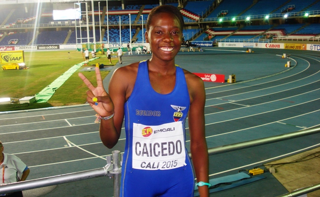 Maribel Caicedo (Ecuador), oro en 100 m. con vallas y sorpresa del Mundial. Foto: Interlatin