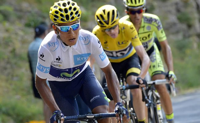 Nairo es segundo en la general del Tour de Francia. Foto: EFE