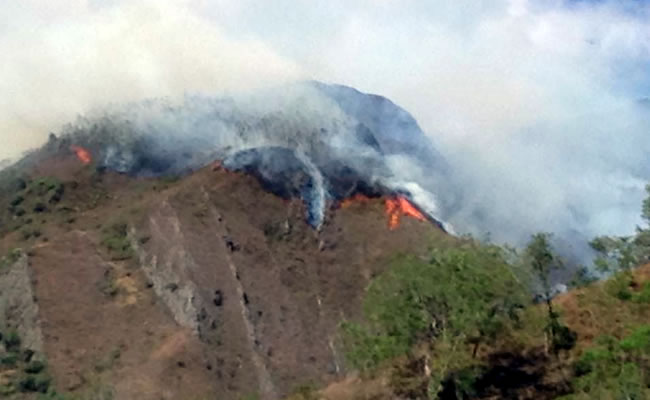 Incendio forestal en vereda Bermejal, Pacho Cundinamarca. Foto: Interlatin