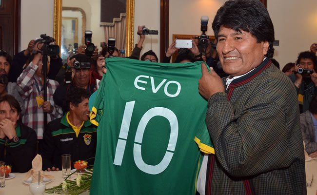 Evo Morales respaldó a la Selección Bolivia. Foto: ABI