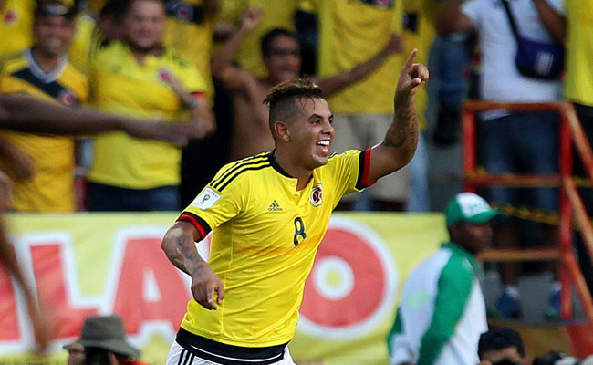 Edwin Cardona celebrando el segundo gol de la Selección Colombia. Foto: EFE