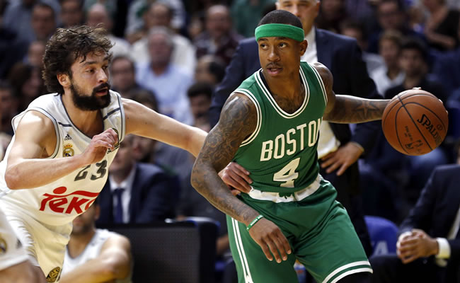 En el segundo juego de los Global Games de la NBA, los Boston Celtics vencieron al Real Madrid por 111 a 96. Foto: EFE