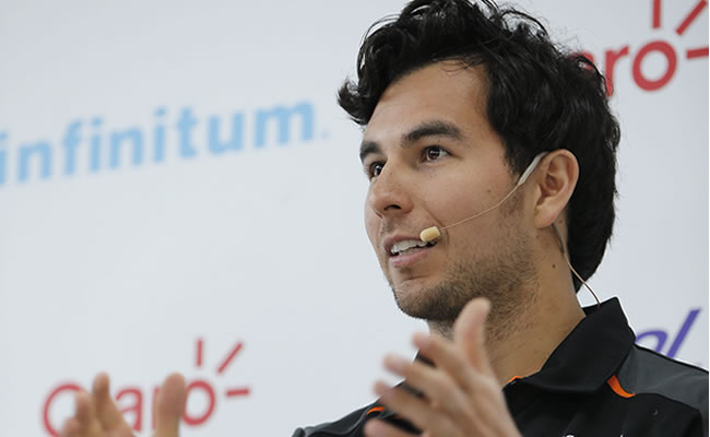 Sergio 'Checo' Pérez habló en rueda de prensa sobre el Gran Premio de Estados Unidos y de sus posibilidades de estar en el podio. Foto: EFE