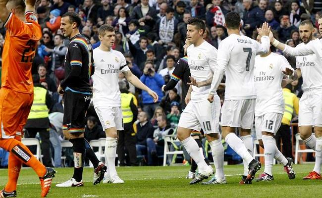 James Rodríguez intervino en tres de los diez goles del Real Madrid. Foto: EFE