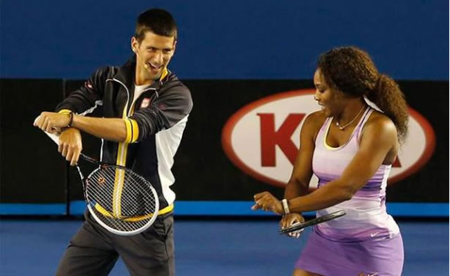 Novak Djokovic y Serena Williams. Foto: EFE