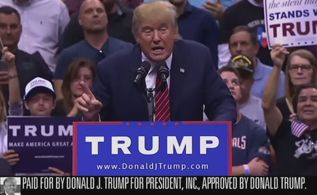 En 30 segundos, Donald Trump pone en TV dos de sus promesas presidenciales. Foto: Youtube