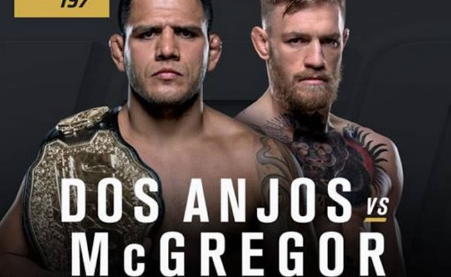Cartel oficial de la pelea entre Dos Anjos y McGregor. Foto: Facebook