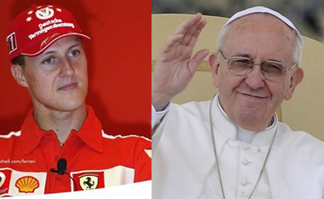 Michael Schumacher/Papa Francisco. Foto: EFE