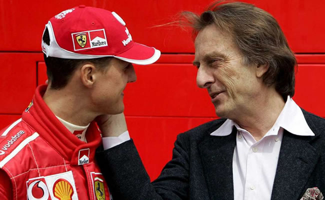 Schumacher y Luca di Montezemolo, presidente de Ferrari entre 1991 y 2014. Foto: EFE