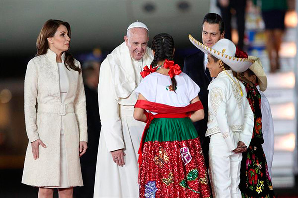 Visita del papa Francisco a México. Foto: EFE