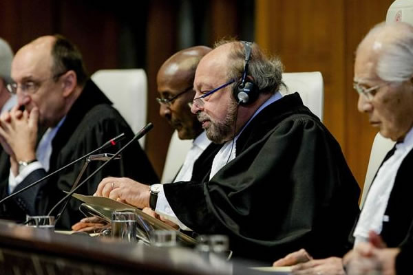 El presidente de la Corte Internacional de Justicia (CIJ), Ronny Abraham. Foto: EFE
