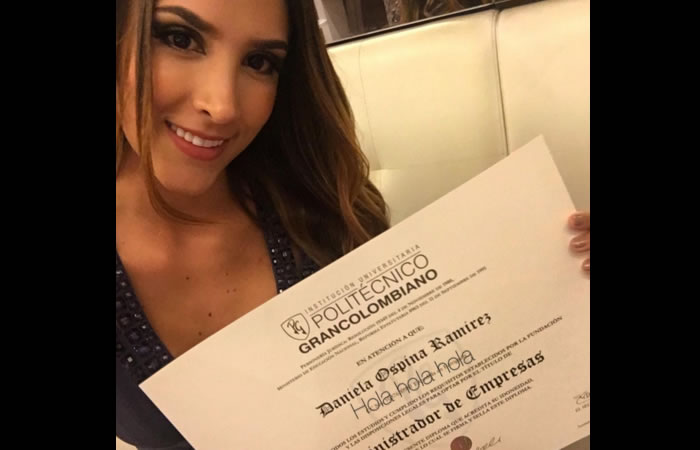 Daniela Ospina se graduó de administradora de empresas. Foto: Instagram