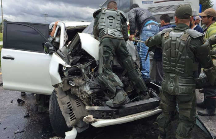 El accidente fue provocado en medio de los bloqueos que se presentan en Boyacá. Foto: Twitter