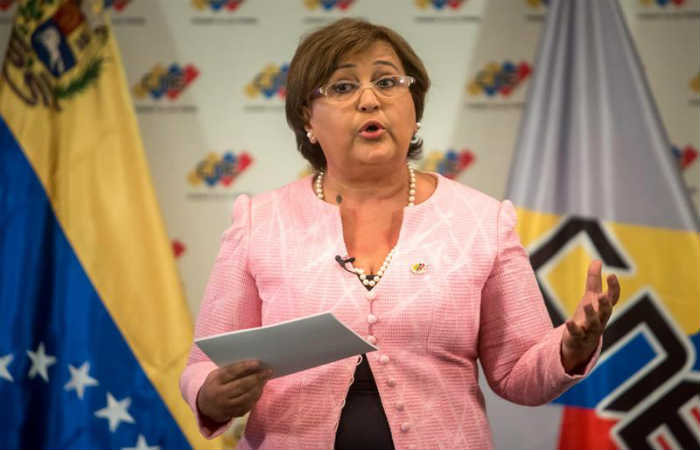 Tibisay Lucena, presidenta del Consejo Nacional Electoral venezolano (CNE). Foto: EFE