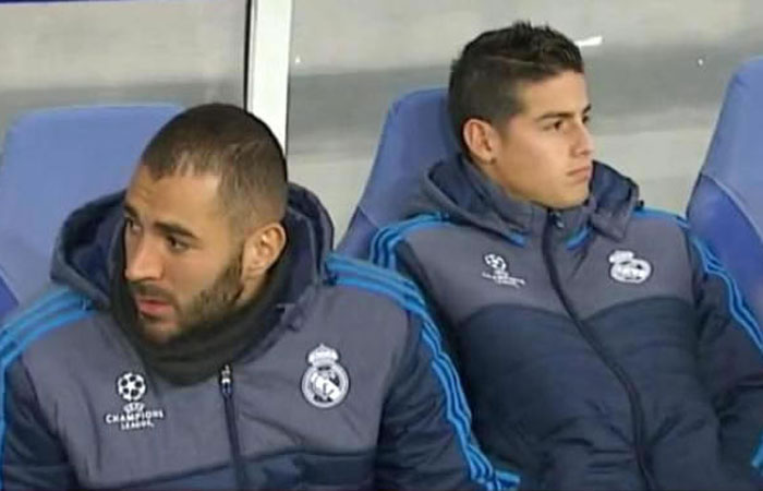 James Rodríguez y su comportamiento en el banco del Real Madrid. Foto: Youtube