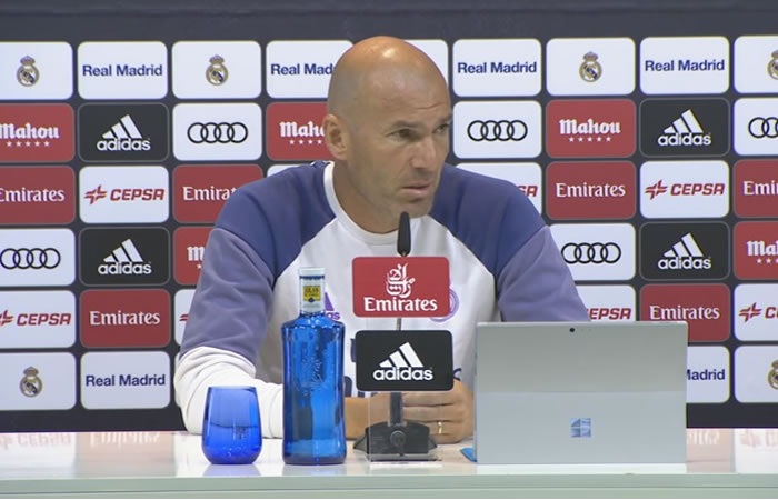 Zidane en rueda de prensa hablando de James. Foto: Youtube