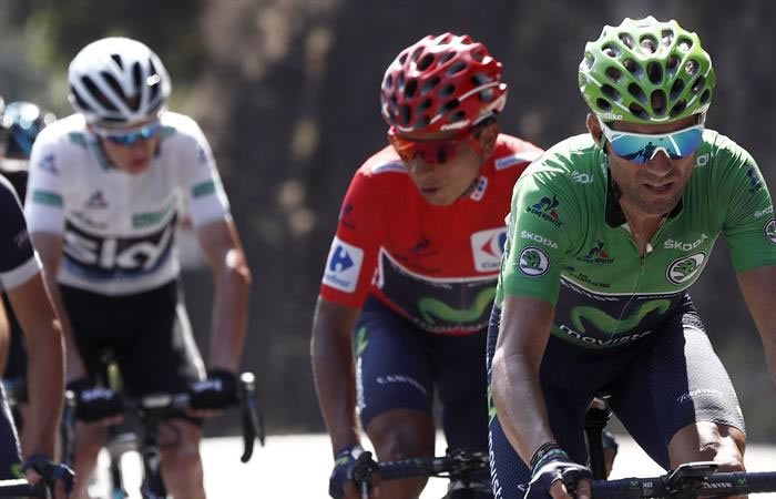 En la foto los tres líderes de la Vuelta a España. Foto: EFE