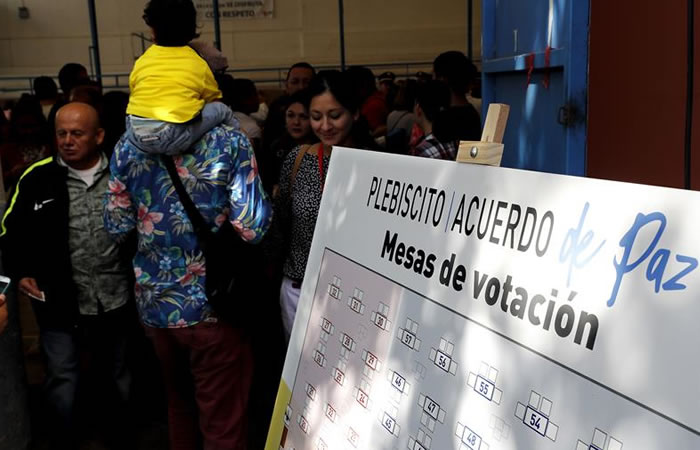 Jornada de Plebiscito en Colombia. Foto: EFE