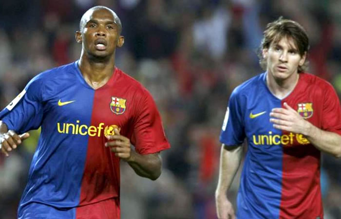 Samuel Eto'o y Lionel Messi. / Archivo. Foto: EFE