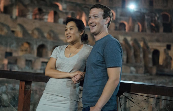 Mark Zuckerberg y su esposa. Foto: Facebook