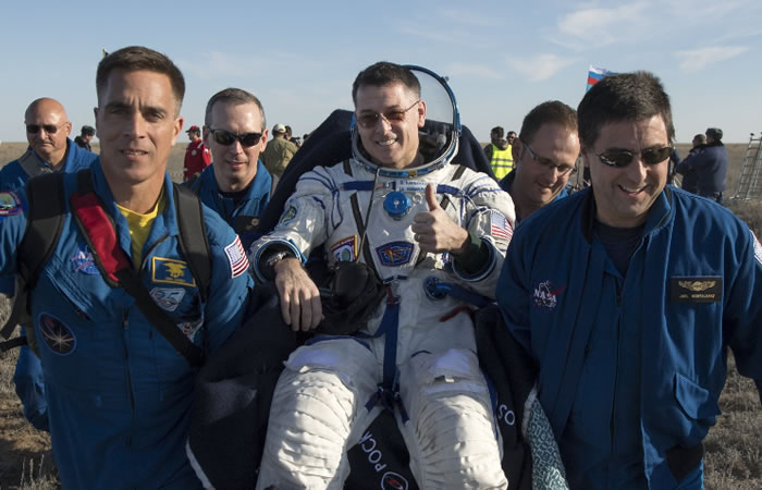 Astronautas llegan con éxito a la Tierra. Foto: EFE