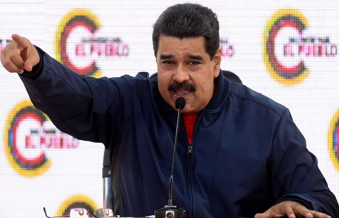 Maduro explicaba en vivo. Foto: AFP