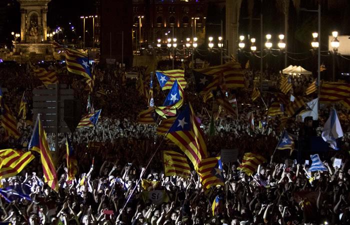 Las principales formaciones políticas y sociales que apoyan el referéndum de independencia en Cataluña. Foto: AFP