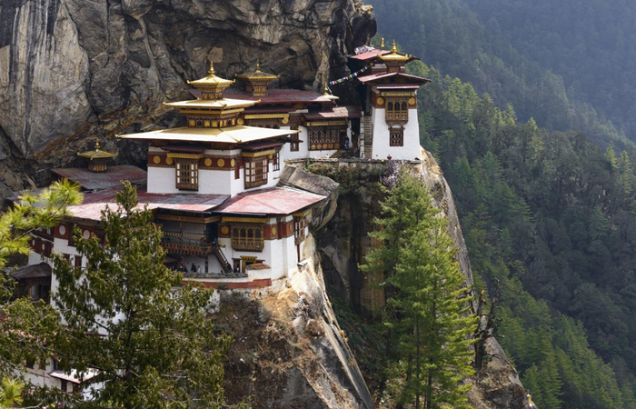 Templo El Nido del Tigre, Bután. Foto: AFP