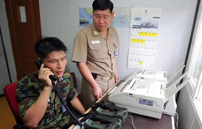 El “teléfono rojo” intercoreano. Foto: AFP