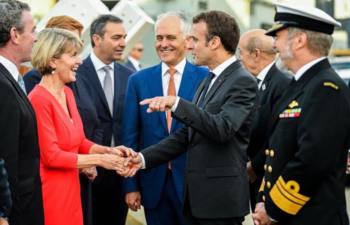 Macron tiene un desliz al referirse a la esposa del primer ministro australiano. Foto: EFE