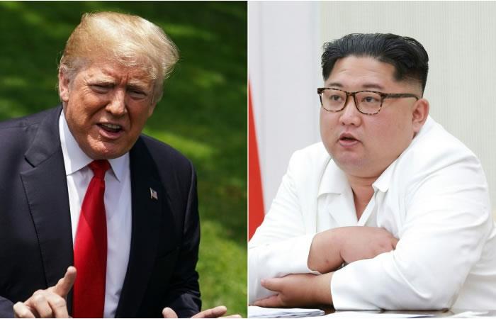 Imágenes del presidente estadounidense Donald Trump y el líder norcoreano Kim Jong Un. Foto: AFP
