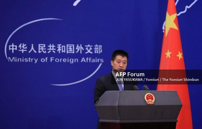 El vocero del Ministerio de Relaciones Exteriores de China, Lu Kang. Foto: AFP