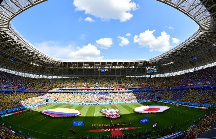 Así se escuchó el himno nacional en el partido de la selección Colombia ante Japón. Foto: AFP