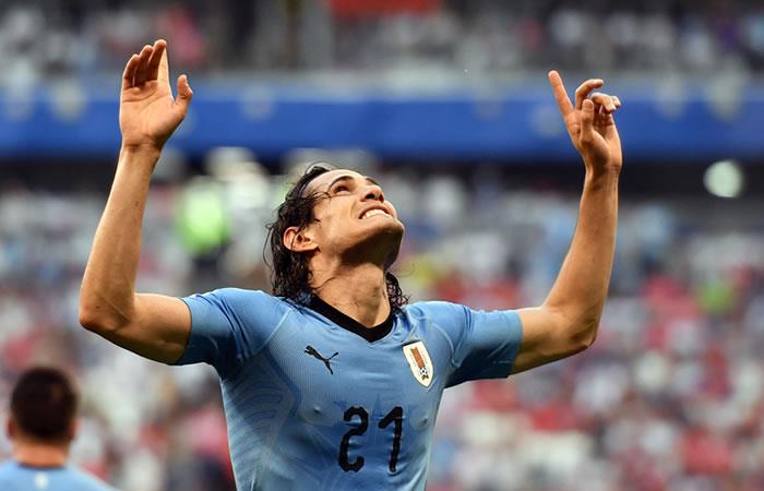 Edinson Cavani aportó a la victoria de Uruguay sobre Rusia. Foto: AFP