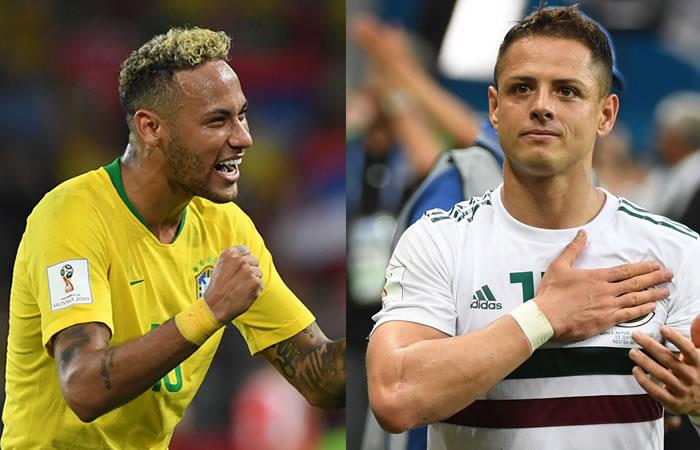 Brasil y México se medirán en los octavos de final. Foto: AFP