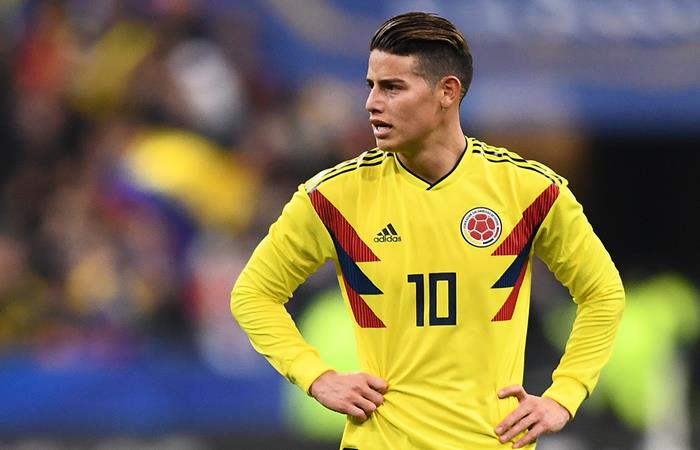 James Rodríguez es duda para el partido entre Colombia e Inglaterra. Foto: AFP