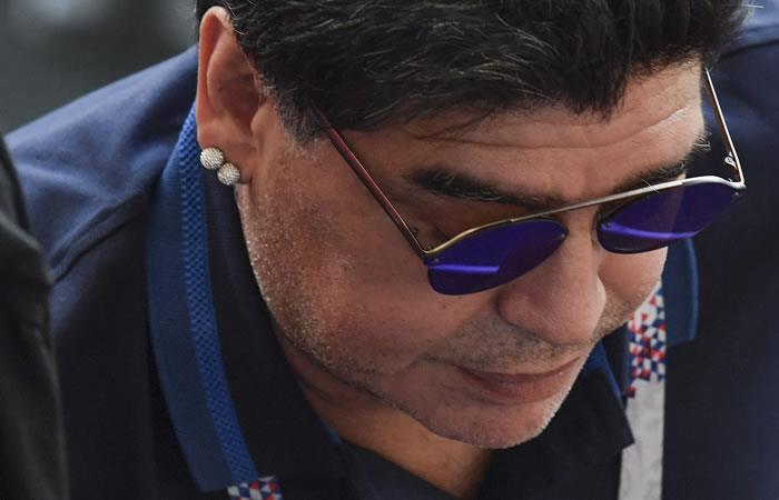 Diego Armando Maradona vivió el partido de la selección Colombia como un colombiano más. Foto: AFP