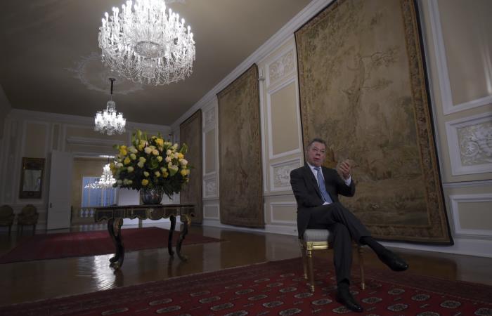 Presidente Juan Manuel Santos en su última entrevista. Foto: AFP
