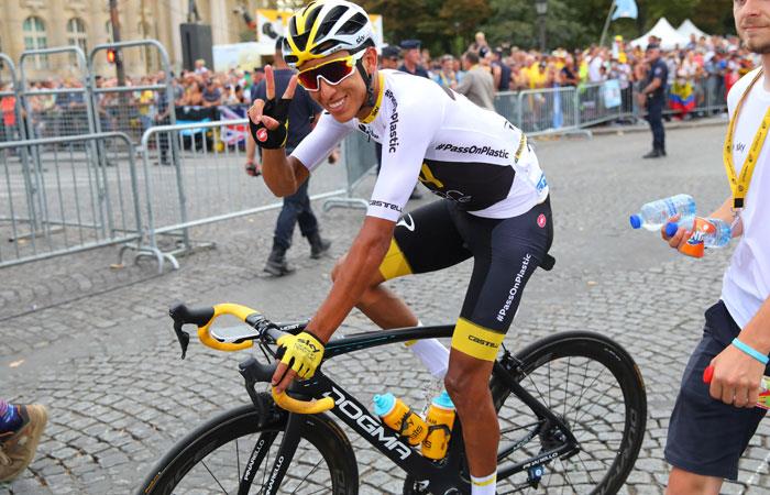 Egan Bernal, ciclista colombiano del equipo SKY. Foto: AFP