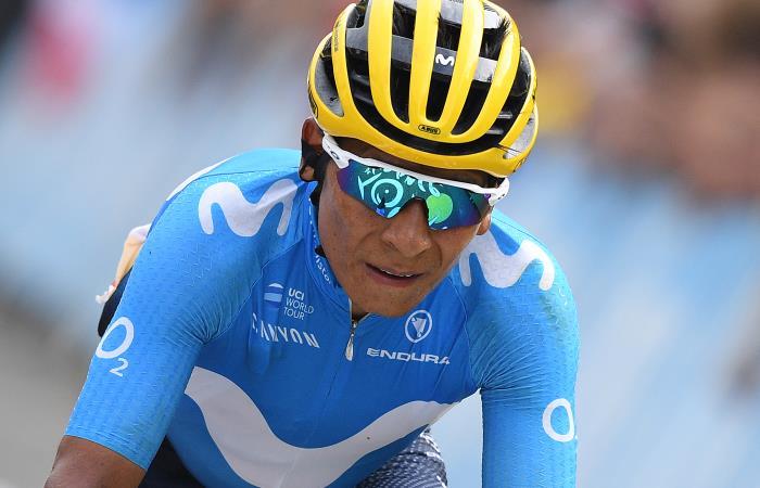Nairo Quintana, ciclista colombiano del equipo Movistar. Foto: AFP