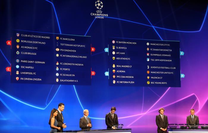 Sorteo de la Champions League 2018-2019. Foto: AFP