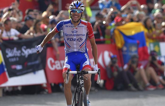 Thibaut Pinot, ganador de la etapa 19 de la Vuelta a España. Foto: AFP