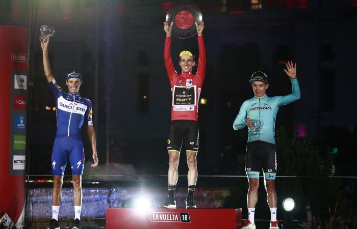 'Superman' López en el tercer lugar de la Vuelta a España. Foto: AFP