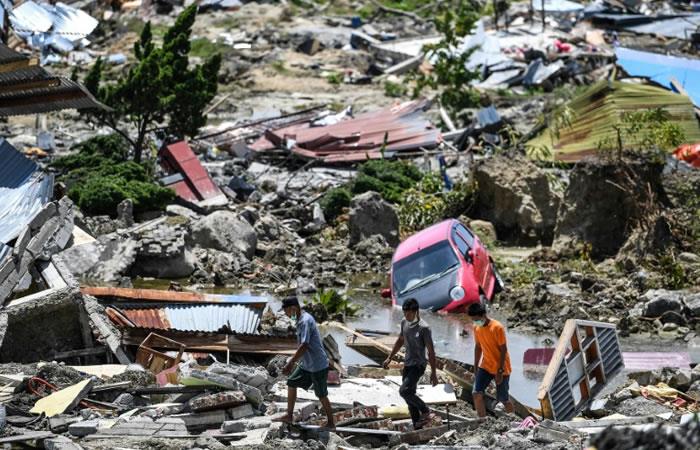 Escombros en el pueblo de Perumnas Balaroa, cerca de Palu (Indonesia). Foto: AFP