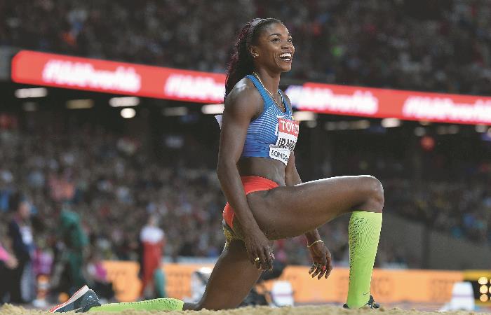 Caterine Ibargüen en el Mundial de Atletismo. Foto: AFP