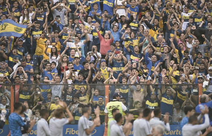 Hinchas de Boca en la previa a la gran final de la Copa Libertadores. Foto: AFP