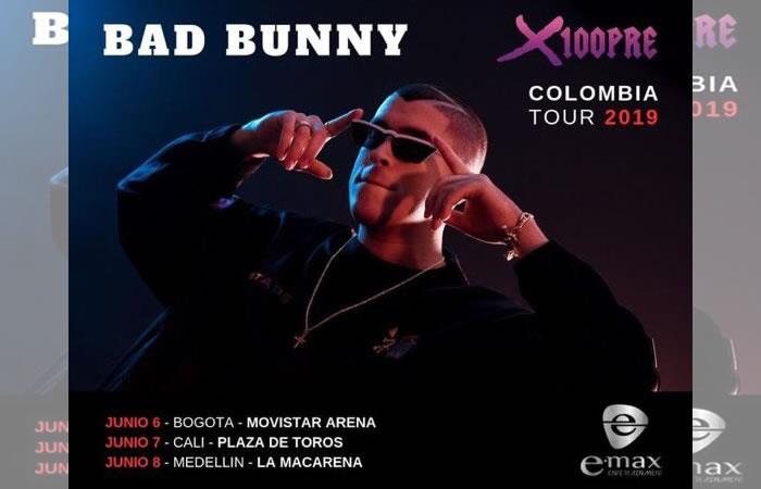 ¡Bad Bunny estará en Colombia!. Foto: Twitter