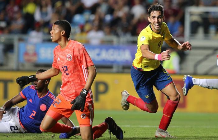 Momento del gol de Ecuador en los minutos finales. Foto: AFP